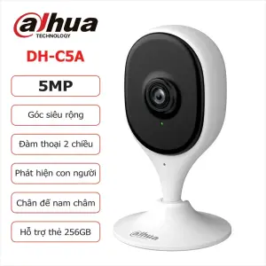 Camera IP Wifi Dahua DH-C5A, 5MP, công nghệ H.265, AI nhận diện người, thú cưng, góc rộng 90°, tầm nhìn đêm 10m, bảo mật cao, đàm thoại hai chiều, lắp đặt siêu nhanh