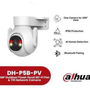 DH P5B PV Camera WiFi Dahua Picoo B1 5MP, Pan/Tilt 355°/90°, Ban Đêm Full Color, AI Phát Hiện Chính Xác, Báo Động Đèn & Còi, Khe Thẻ 256GB, IP66 – Camera Ngoài Trời “All in One”