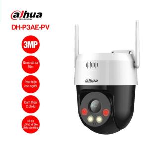 DAHUA DH-P3AE-PV WiFi 3MP PT Camera, Xoay 360°, Báo Động Âm Thanh & Ánh Sáng Khi Phát Hiện Xâm Nhập, Quay Màu Ban Đêm, Hồng Ngoại & LED 30m, Đàm Thoại Hai Chiều
