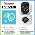 Camera Wifi Trong Nhà VStarcam C992DR 5MP, Quay Quét 350°, Kép Hai Camera Hiển Thị Song Song, Cảnh Báo Thông Minh